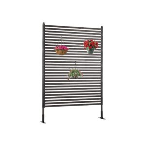 4 ft W x 6 ft H Sturdy Metal Outdoor Privacy Screen with PE-Coating Stand