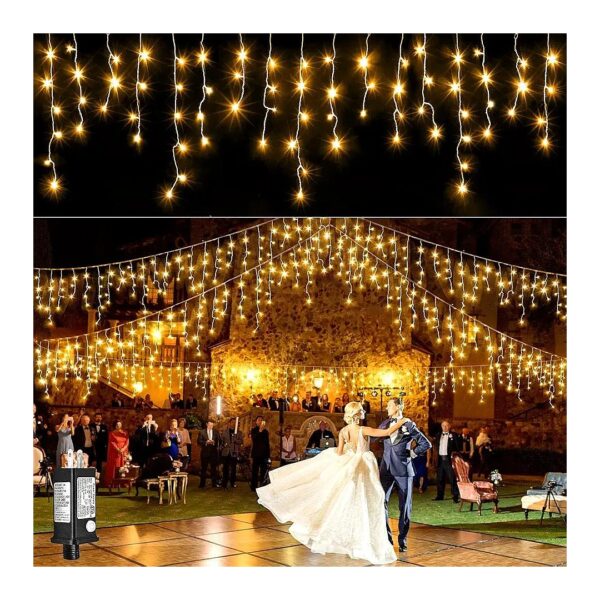 400 LED Icicle Christmas Lights for Outdoor Indoor Decoration with 10ft Extension Cord