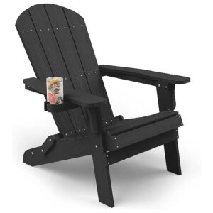 400lbs Capacity Black Adirondack Chair with Large Seat, High Back, and Ergonomic Design