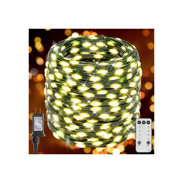 405FT Outdoor Christmas Fairy Lights with Warm White LED and 8 Lighting Modes