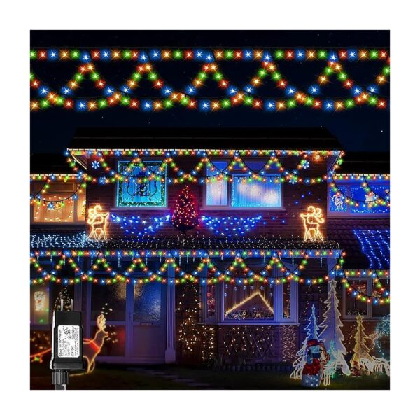 40FT LED Christmas Lights with 380 Individual Lights and 8 Modes for House Roof