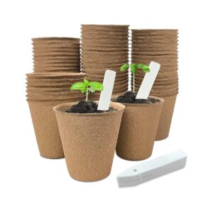 40Pcs 15 Inch Round Plant Seedling Starters with Labels for Seed Germination