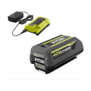 40V 0Ah Lithium-Ion Battery and Slim Charger Kit for All Ryobi 40V Equipment