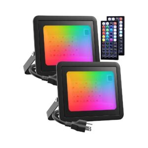 40W RGB LED Outdoor Floodlights with Remote Control for Colorful Ambiance and Decor