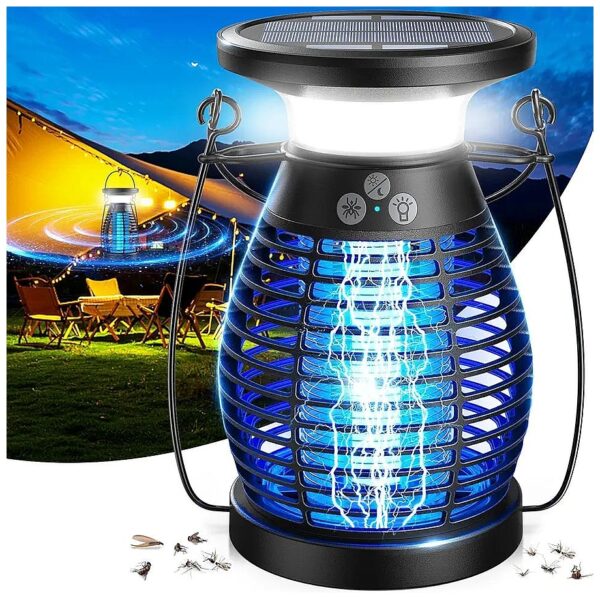 4200V Mosquito Zapper Fly Zapper Solar Powered Bug Zapper Outdoor Lighting