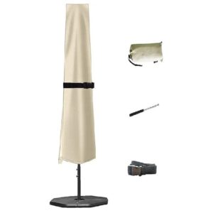 420D Protective Patio Umbrella Cover with Rod and Storage Bag for Outdoor Umbrellas