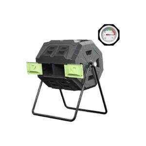 43 Gallon Automatic Compost Tumbler with Steel Frame and Temperature Measurement