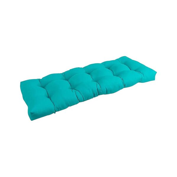 46'' x 19'' Aqua Blue Tufted Bench Cushion with Soft Filling