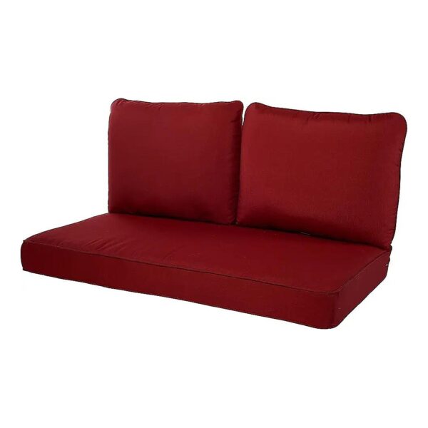 46x26 Loveseat Cushion in Red Color with High Loft Polyfill Back