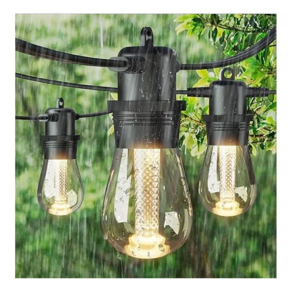 48 Foot LED Outdoor String Lights with ETL Listed Commercial Grade Quality