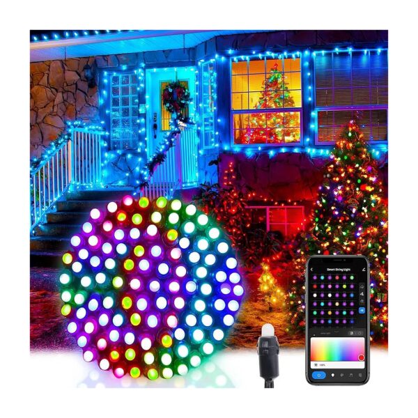 48 LED Smart Color Changing String Lights WiFi App Voice Compatible Halloween Decorations