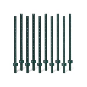 48" Long Green Metal Posts for Easy and Secure Fence Installation