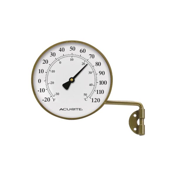 4-Inch Analog Thermometer with Durable Brass Construction and Mount