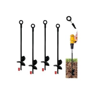 4PCS 15" Black Ground Anchor Kit for Easy Installation in Various Applications