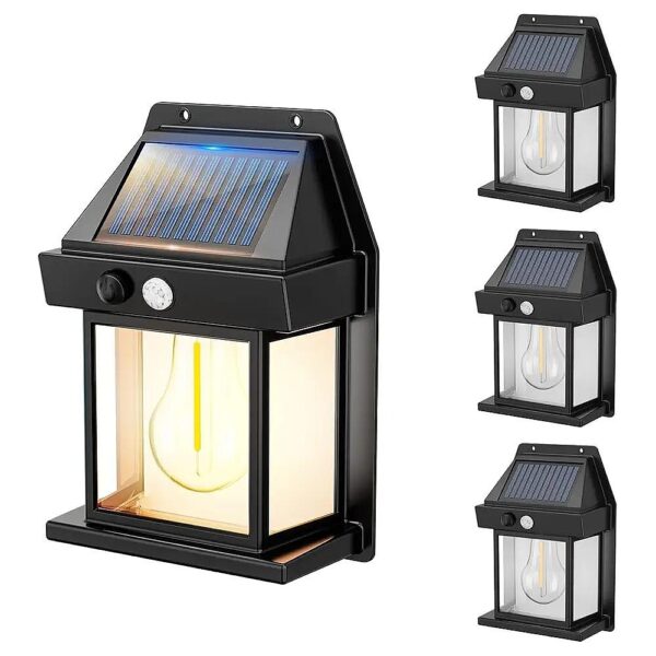 4PCS Solar Outdoor Lights with 1800mah Battery Life and 600LM Brightness