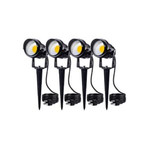 4-Pack LED Spotlights with 90-Degree Beam Angle and 12W Power for Outdoor Garden Lighting