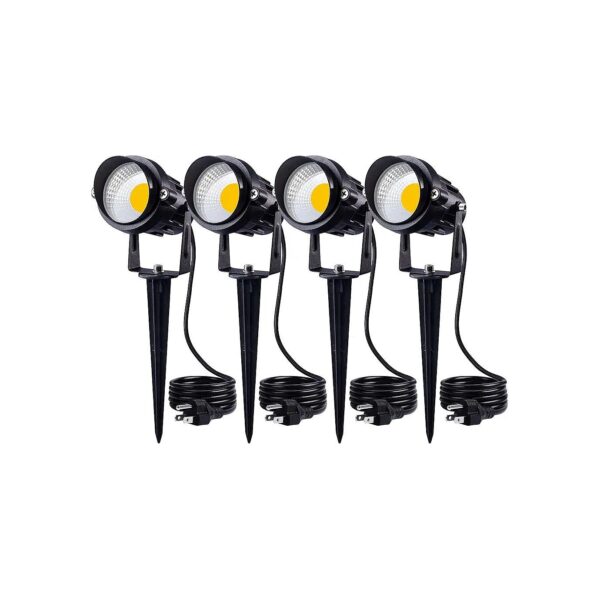 4-Pack LED Spotlights with 90-Degree Beam Angle and 12W Power for Outdoor Garden Lighting