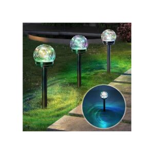 4-Pack Solar Pathway Lights with Colour Changing LED Globe Lights for Outdoor Living