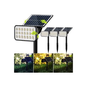 4-Pack Solar Spotlights with Adjustable Solar Panel and Light