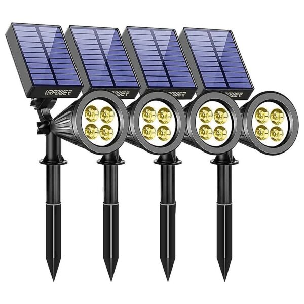 4-Pack Waterproof Solar Landscape Lighting for Pool Area Warm White