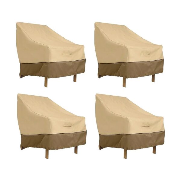 4-Pack Weather-Resistant High Back Patio Chair Covers Outdoor Furniture Protection Set