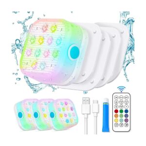 4-Set of LED Floating Pool Lights with Remote Control and Color Changing Options