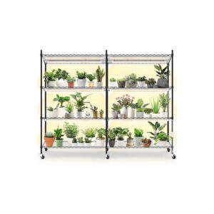 4-Tier Grow Light Shelf with 12-Pack T8 LED Grow Lights for Seed Starting