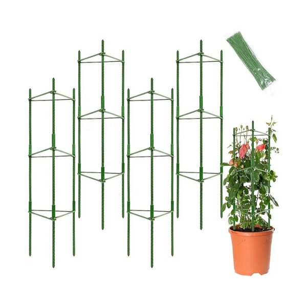 4ft Tomato Cage for Potted Plants, Tomato Trellis Stakes for Climbing Vegetables