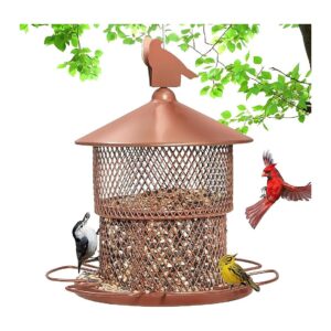 4lbs Capacity Squirrel Proof Metal Bird Feeder for Backyard Garden and Yard Gift