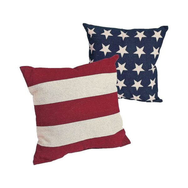 4th of July Decorative Pillow Set with American Flag Design