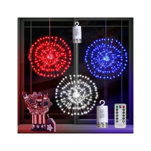 4th of July Firework Lights with Copper Wires and 8 Light Modes