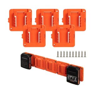 5 Count 20V Battery Holder with 2 Screws for Wall or Bench Mounting