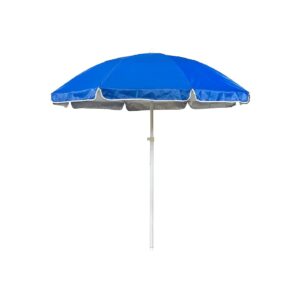 5 FT Blue Sports and Beach Umbrella with Foldable Steel Frame