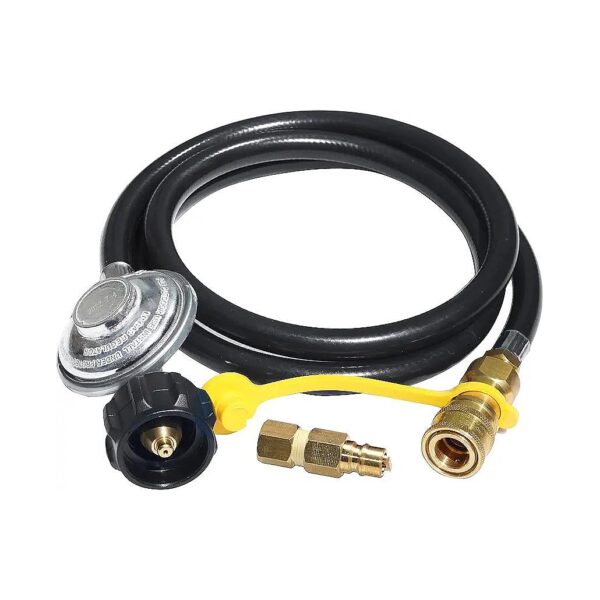 5 Foot Propane Regulator Hose with Male Plug and Female Quick Connect