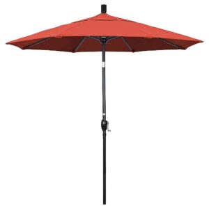 5 Foot Round Aluminum Market Umbrella with Sunbrella Fabric and Black Pole