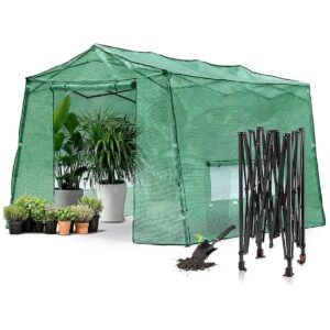 5 Ft x 7 Ft Pop-up Outdoor Green House with Roll-up Zippers