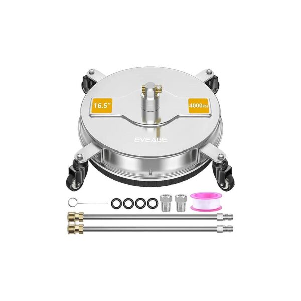 5 Inch Long Pressure Surface Cleaner Attachment with 4000PSI Stainless Steel Housing