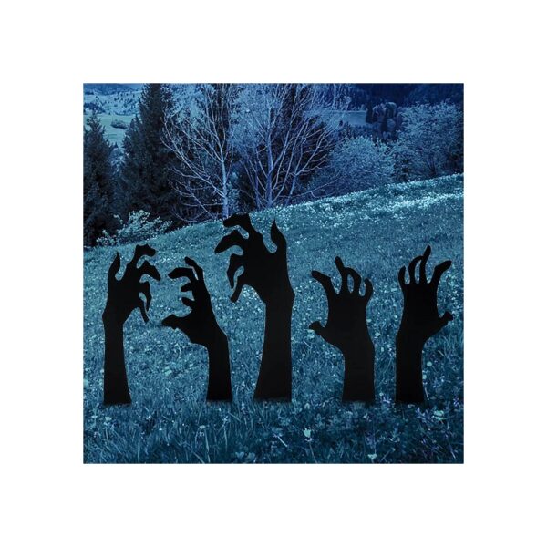 5 Pack Black Hands Yard Signs with Metal Stakes for Outdoor Halloween Decor