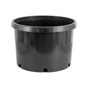 5 Pack Black Plastic Planter Pots with Large Drainage Holes for Outdoor Indoor Use