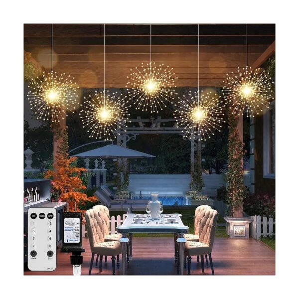 5 Pack Firework LED String Lights for Christmas Seasonal Lighting