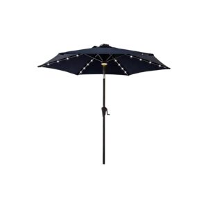 5 ft Outdoor Patio Market Umbrella with Solar LED Lights and Tilt for Relaxing Ambience