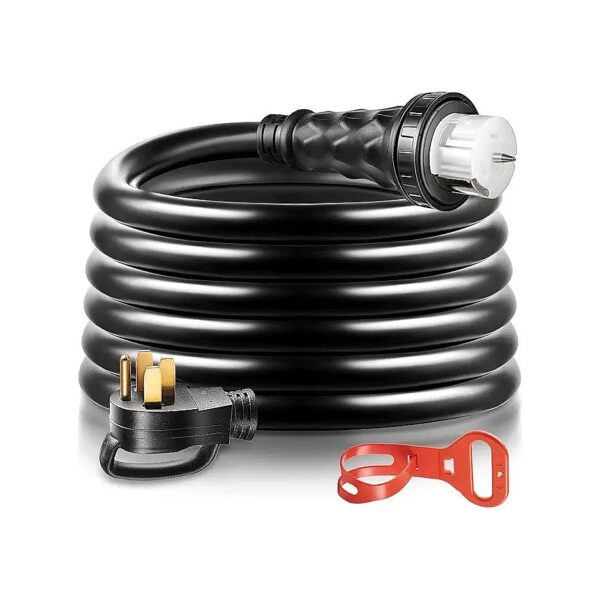 50 Amp NEMA 14-50P to SS2-50R Generator Power Cord with 25 Foot STW 6/3 + 8/1 AWG Cord