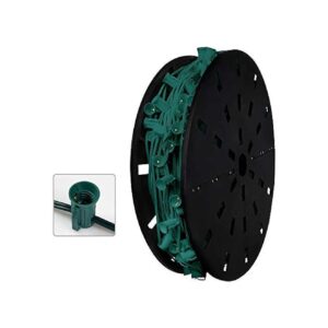 500 FT C9/E17 Christmas Light Socket Spool for Cuttable Green Wire Use