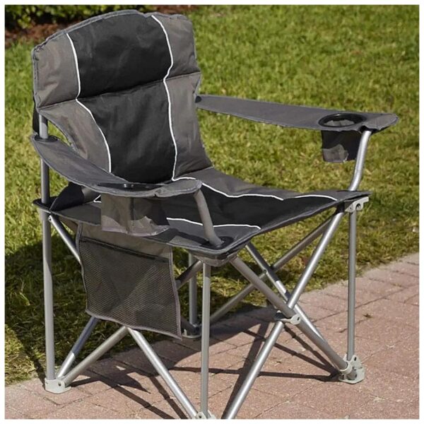 500 lb Weight Capacity Black Folding Chair with High-Quality Polyester Fabric