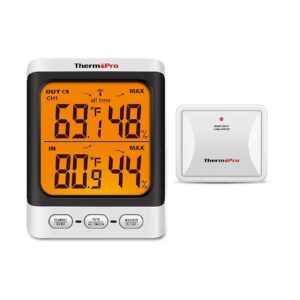 500ft Wireless Range with 3" Large Backlit Display and Remote Temperature Sensor