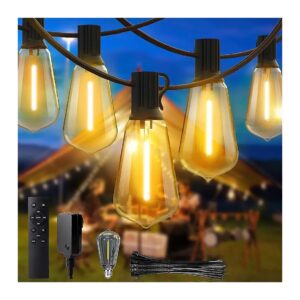 50FT Outdoor String Lights with Dimmer, Bulb Included, and Waterproof Design