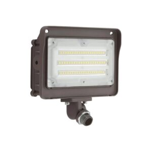 50W LED Flood Light with Built-In Photocell and Adjustable Knuckle for Outdoor Security