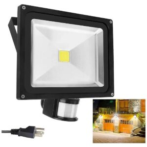 50W Motion Sensor Floodlights with 4500LM Brightness and 6000K White Light Output