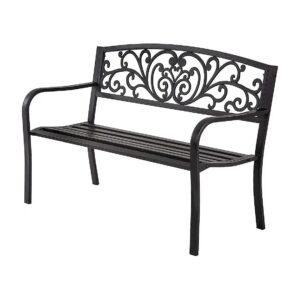 50in Garden Bench with Rust-Resistant Finish and 500LB Capacity