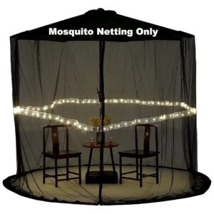 5-10FT Outdoor Umbrella Netting with LED Light and Adjustable Rope